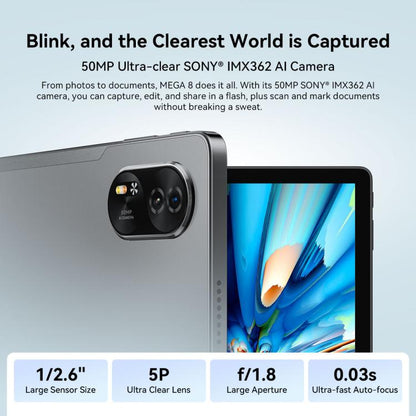 Blackview MEGA 8 Tablet PC, 12GB+256GB, 13 inch Android 15 Unisoc Tiger T620 Octa Core, Network: 4G, Global Version with Google Play (Black) - Blackview by Blackview | Online Shopping UK | buy2fix