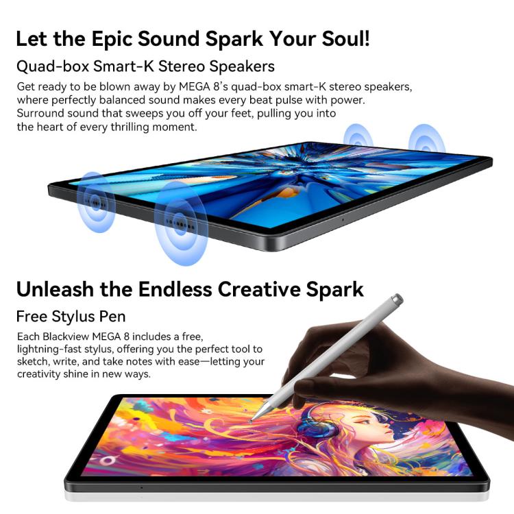 Blackview MEGA 8 Tablet PC, 12GB+512GB, 13 inch Android 15 Unisoc Tiger T620 Octa Core, Network: 4G, Global Version with Google Play (Green) - Blackview by Blackview | Online Shopping UK | buy2fix