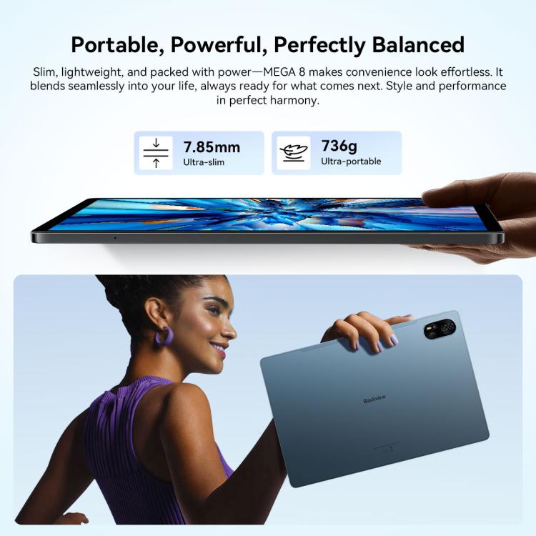 Blackview MEGA 8 Tablet PC, 12GB+512GB, 13 inch Android 15 Unisoc Tiger T620 Octa Core, Network: 4G, Global Version with Google Play (Black) - Blackview by Blackview | Online Shopping UK | buy2fix