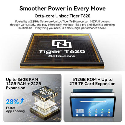 Blackview MEGA 8 Tablet PC, 12GB+512GB, 13 inch Android 15 Unisoc Tiger T620 Octa Core, Network: 4G, Global Version with Google Play (Black) - Blackview by Blackview | Online Shopping UK | buy2fix