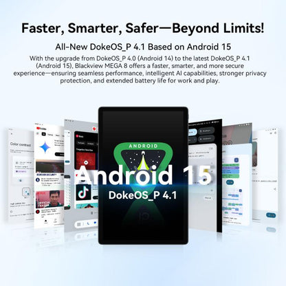 Blackview MEGA 8 Tablet PC, 12GB+512GB, 13 inch Android 15 Unisoc Tiger T620 Octa Core, Network: 4G, Global Version with Google Play (Black) - Blackview by Blackview | Online Shopping UK | buy2fix