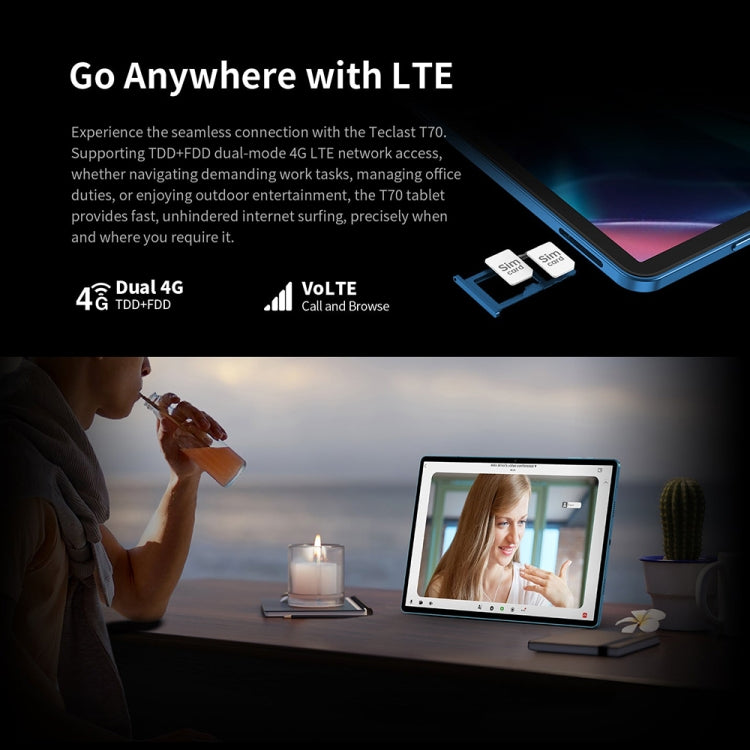 Teclast T70 4G LTE Tablet PC, 8GB+256GB, 14 inch Android 14 MediaTek Helio G99 Octa Core, Support Dual SIM - TECLAST by TECLAST | Online Shopping UK | buy2fix