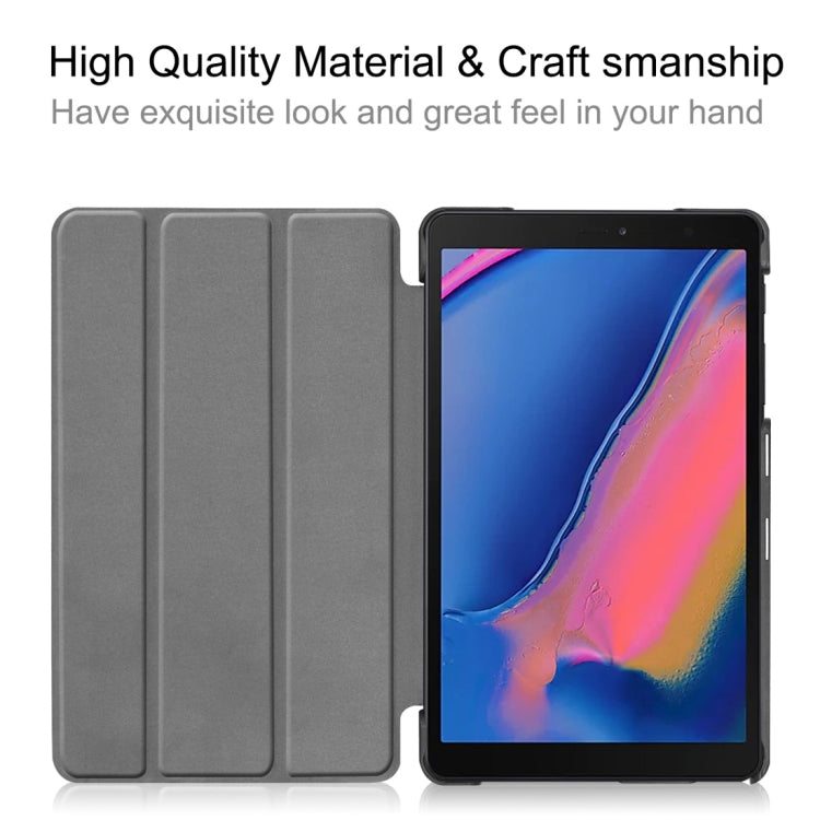 Custer Texture Horizontal Flip Leather Case for Galaxy Tab A 8.0 (2019) P205 / P200, with Three-folding Holder (Purple) by buy2fix