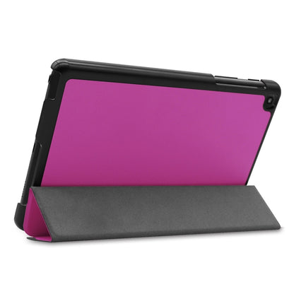 Custer Texture Horizontal Flip Leather Case for Galaxy Tab A 8.0 (2019) P205 / P200, with Three-folding Holder (Purple) by buy2fix