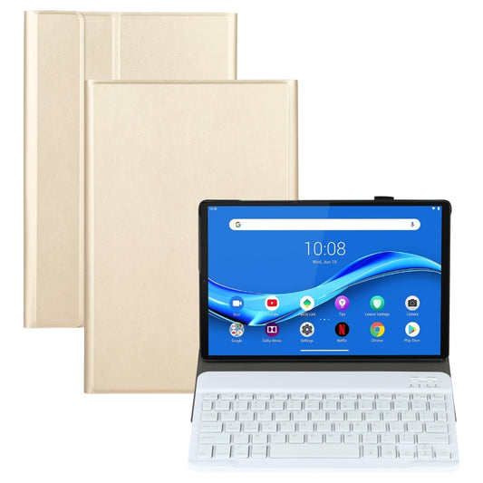 AM10S Detachable Bluetooth Backlight Keyboard Ultrathin Horizontal Flip Leather Tablet Case with Holder for Lenovo M10 Plus 10.3 inch X606F(Gold) by buy2fix