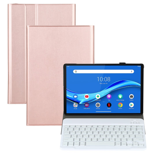 AM10S Detachable Bluetooth Backlight Keyboard Ultrathin Horizontal Flip Leather Tablet Case with Holder for Lenovo M10 Plus 10.3 inch X606F(Rose Gold) by buy2fix