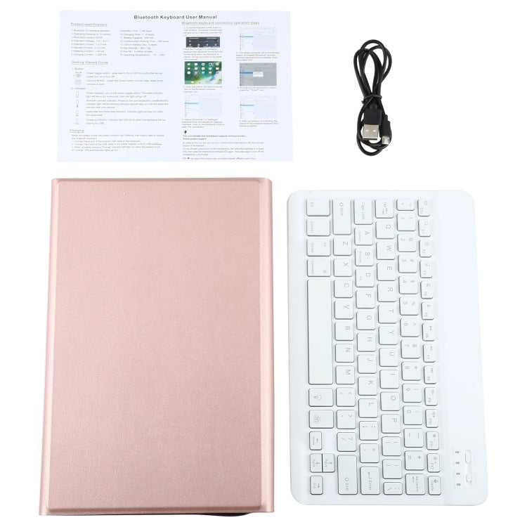 A500S Detachable Bluetooth Backlight Keyboard Ultrathin Horizontal Flip Leather Tablet Case with Holder for Samsung Galaxy Tab A7 10.4 (2020) T500 / T505(Rose Gold) by buy2fix