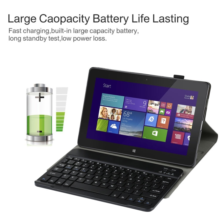 AM12 2 in 1 Removable Bluetooth Keyboard + Protective Leather Tablet Case with Holder for Lenovo Tab P11 (Tab-J606F)(Black) by buy2fix