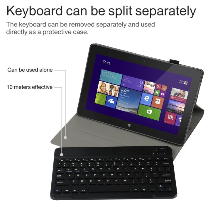 AM12 2 in 1 Removable Bluetooth Keyboard + Protective Leather Tablet Case with Holder for Lenovo Tab P11 (Tab-J606F)(Black) by buy2fix