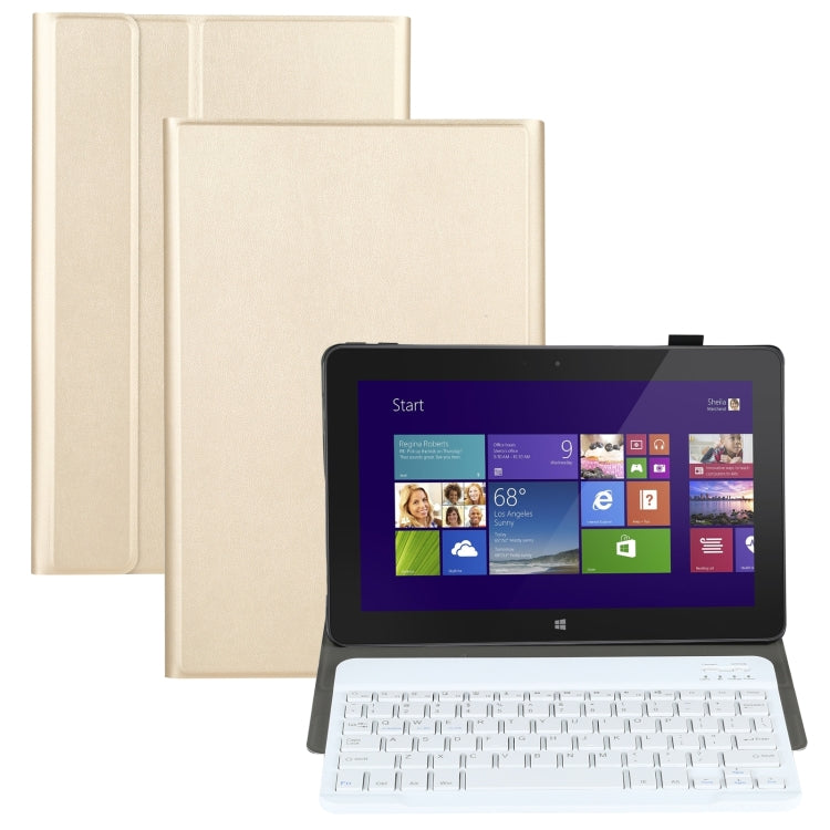 AM12 2 in 1 Removable Bluetooth Keyboard + Protective Leather Tablet Case with Holder for Lenovo Tab P11 (Tab-J606F)(Gold) by buy2fix