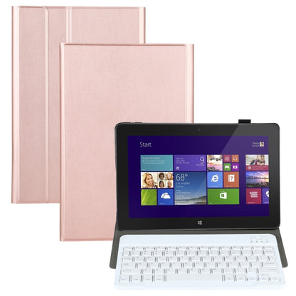 AM12 2 in 1 Removable Bluetooth Keyboard + Protective Leather Tablet Case with Holder for Lenovo Tab P11 (Tab-J606F)(Rose Gold) by buy2fix