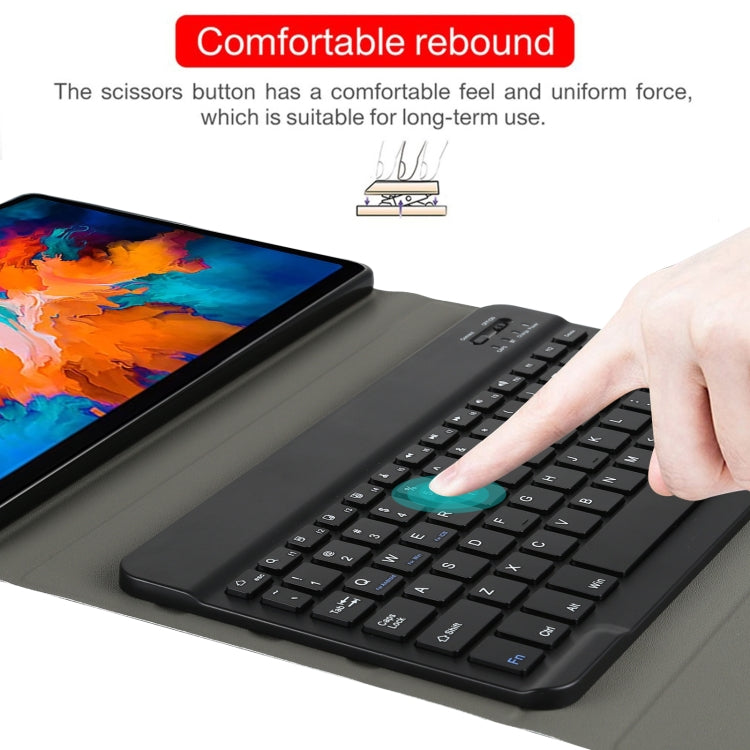 AM13 2 in 1 Removable Bluetooth Keyboard + Protective Leather Tablet Case with Holder for Lenovo Tab P11 Pro (TB-XJ706F)(Black) by buy2fix