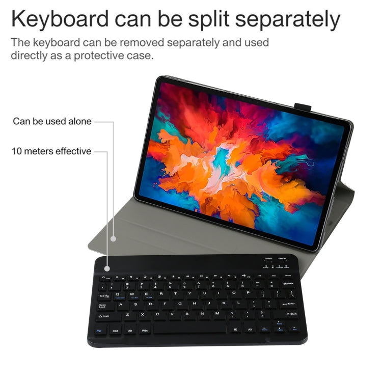 AM13 2 in 1 Removable Bluetooth Keyboard + Protective Leather Tablet Case with Holder for Lenovo Tab P11 Pro (TB-XJ706F)(Black) by buy2fix