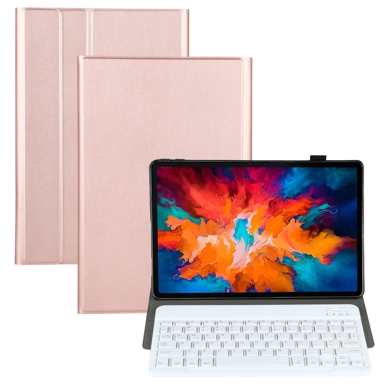 AM13 2 in 1 Removable Bluetooth Keyboard + Protective Leather Tablet Case with Holder for Lenovo Tab P11 Pro (TB-XJ706F)(Rose Gold) by buy2fix
