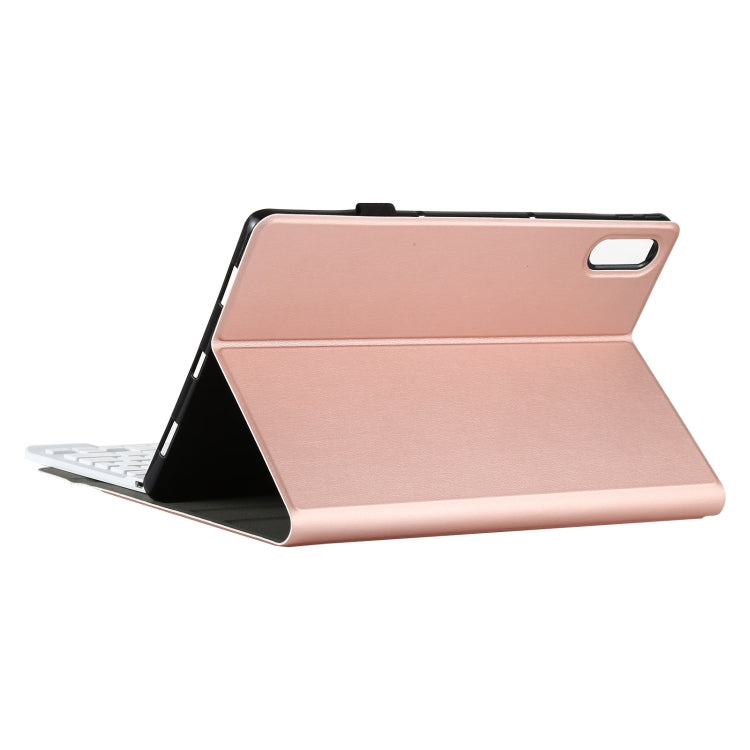 AM13 2 in 1 Removable Bluetooth Keyboard + Protective Leather Tablet Case with Holder for Lenovo Tab P11 Pro (TB-XJ706F)(Rose Gold) by buy2fix
