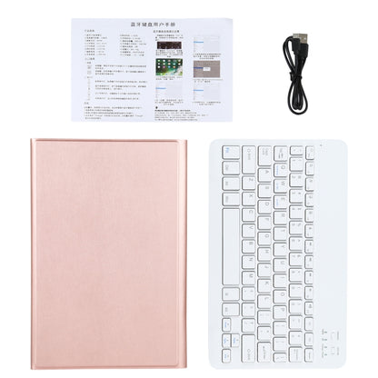 AM13 2 in 1 Removable Bluetooth Keyboard + Protective Leather Tablet Case with Holder for Lenovo Tab P11 Pro (TB-XJ706F)(Rose Gold) by buy2fix