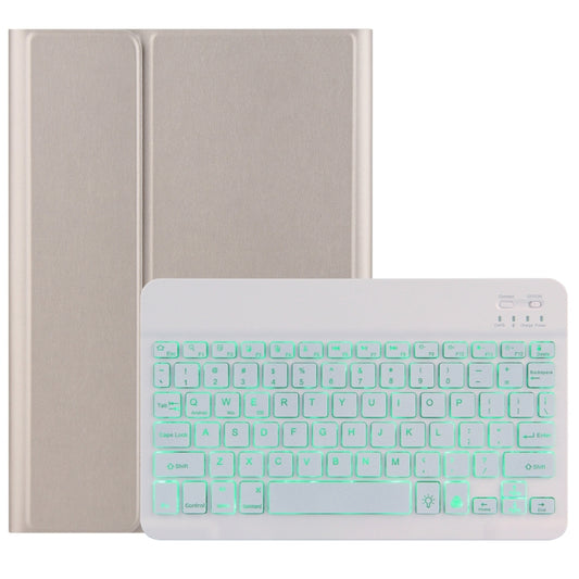 DY-M10ReL-S 2 in 1 Removable Bluetooth Keyboard + Protective Leather Tablet Case with Backlight & Holder for Lenovo Tab M10 FHD REL(Gold) by buy2fix