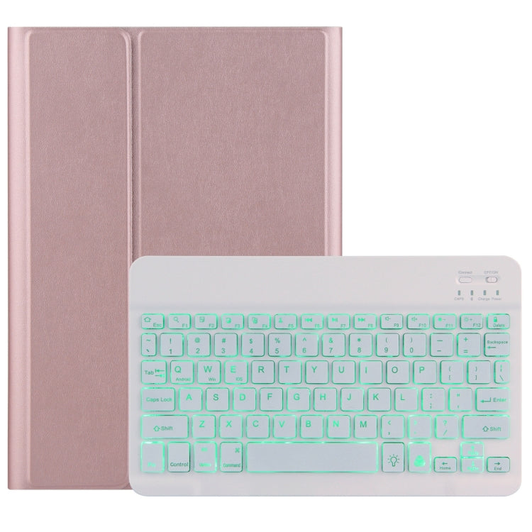 DY-P10-S 2 in 1 Removable Bluetooth Keyboard + Protective Leather Tablet Case with Backlight & Holder for Lenovo Tab P10 10.1 inch(Rose Gold) by buy2fix
