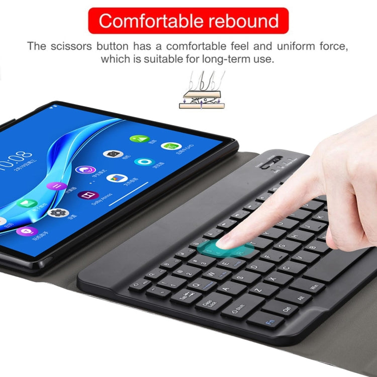 AM10 2 in 1 Removable Bluetooth Keyboard + Protective Leather Tablet Case with Holder for Lenovo M10 FHD Plus 10.3 inch(Black) by buy2fix