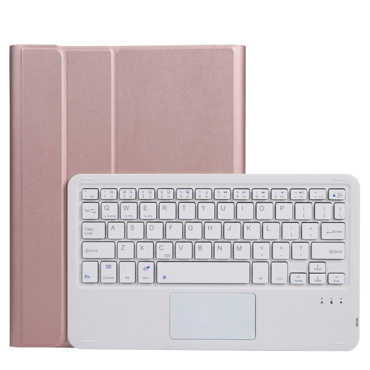 A11-A 2 in 1 Removable Bluetooth Keyboard + Protective Leather Tablet Case with Touchpad & Holder for iPad Pro 11 2022 / 2021 / Air 5 / Air 4(Rose Gold) - For iPad Pro by buy2fix | Online Shopping UK | buy2fix