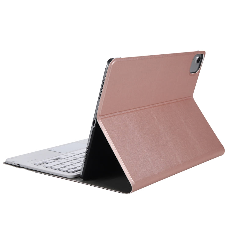 A11-A 2 in 1 Removable Bluetooth Keyboard + Protective Leather Tablet Case with Touchpad & Holder for iPad Pro 11 2022 / 2021 / Air 5 / Air 4(Rose Gold) - For iPad Pro by buy2fix | Online Shopping UK | buy2fix