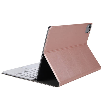 A11-A 2 in 1 Removable Bluetooth Keyboard + Protective Leather Tablet Case with Touchpad & Holder for iPad Pro 11 2022 / 2021 / Air 5 / Air 4(Rose Gold) - For iPad Pro by buy2fix | Online Shopping UK | buy2fix