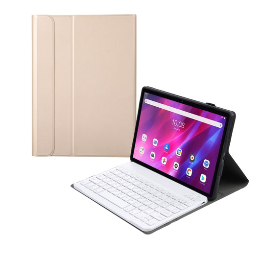 AK10 2 in 1 Detachable Bluetooth Keyboard + Lambskin Texture TPU Protective Leather Tablet Case with Holder for Lenovo Qitian K10 TB-X6C6X(Gold) by buy2fix
