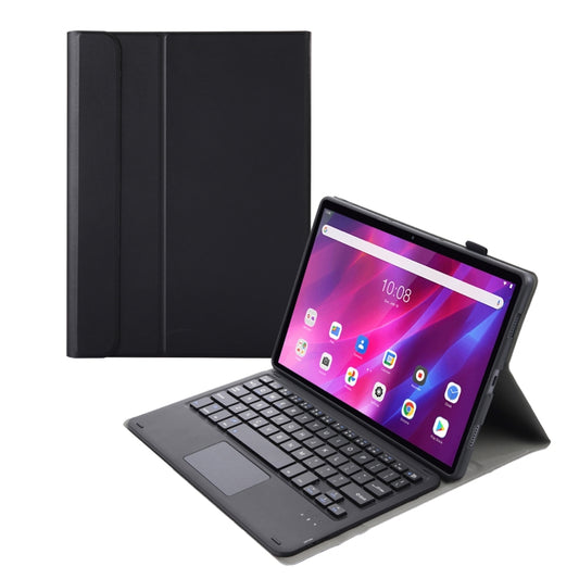 AK10-A 2 in 1 Detachable Bluetooth Keyboard + Lambskin Texture TPU Protective Leather Tablet Case with Touchpad & Holder for Lenovo Qitian K10 TB-X6C6X(Black) - For Lenovo by buy2fix | Online Shopping UK | buy2fix