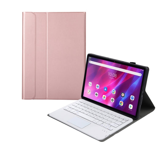 AK10-A 2 in 1 Detachable Bluetooth Keyboard + Lambskin Texture TPU Protective Leather Tablet Case with Touchpad & Holder for Lenovo Qitian K10 TB-X6C6X(Rose Gold) by buy2fix