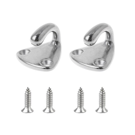 316 Stainless Steel Yacht Fender Hook Coat Hook with 2 x 2.9x13 Screws