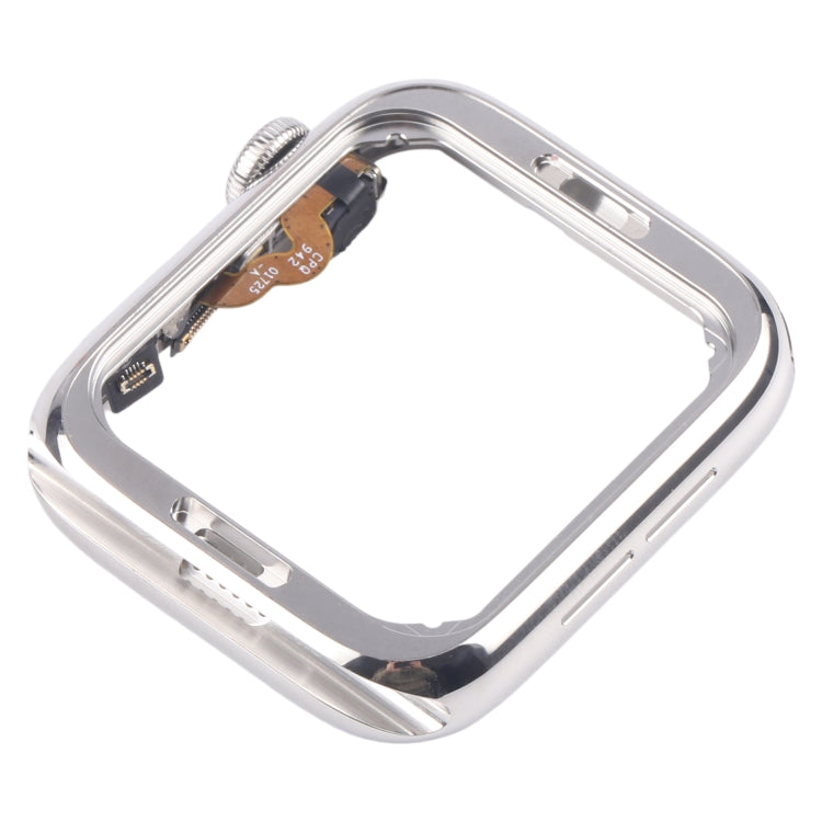 For Apple Watch Series 5 40mm LTE Stainless Steel Middle Frame Bezel Plate with Crown Spin Axis Flex Cable (Silver) - Middle Frame by buy2fix | Online Shopping UK | buy2fix