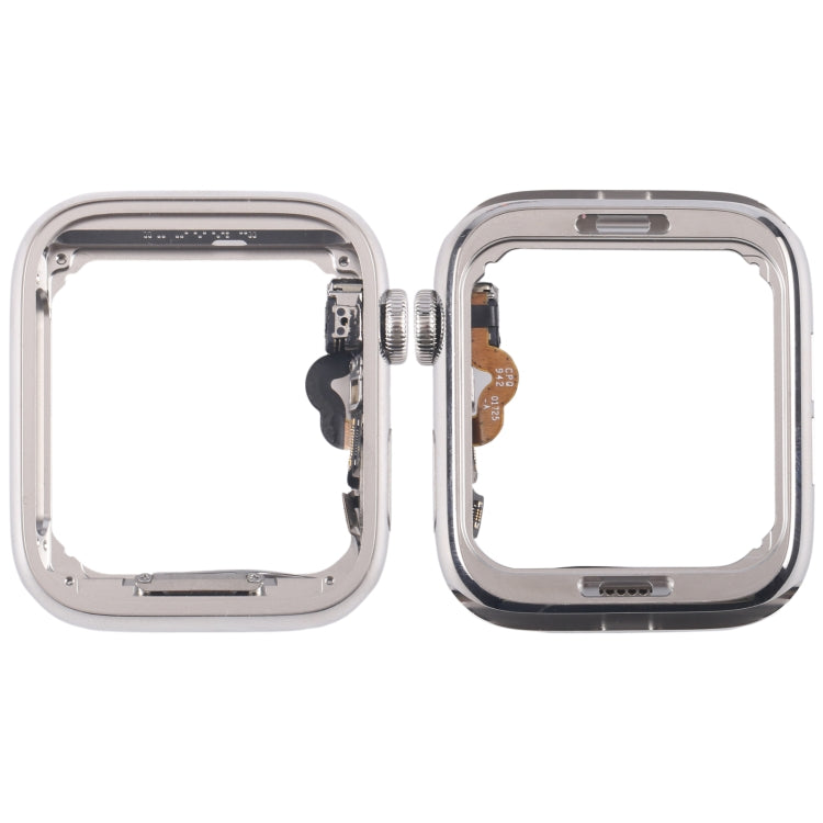 For Apple Watch Series 5 44mm LTE Stainless Steel Middle Frame Bezel Plate with Crown Spin Axis Flex Cable (Silver) by buy2fix
