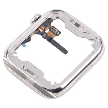 For Apple Watch Series 7 / 8 / 9 45mm LTE Stainless Steel Middle Frame Bezel Plate with Crown Spin Axis Flex Cable (Silver) - Middle Frame by buy2fix | Online Shopping UK | buy2fix