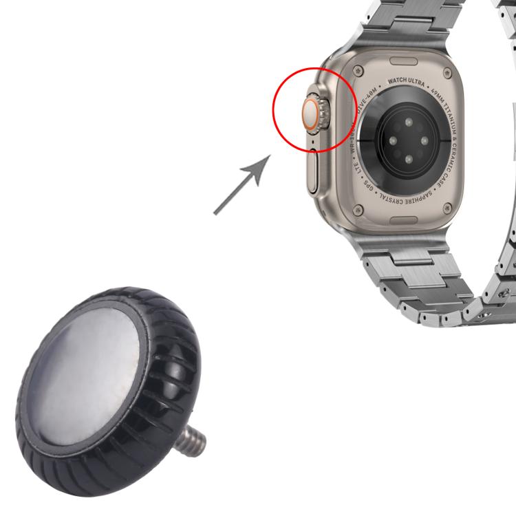 For Apple Watch Series 10 42mm / 46mm Watch Crown Nut Replacement (Black) - Other Parts by buy2fix | Online Shopping UK | buy2fix