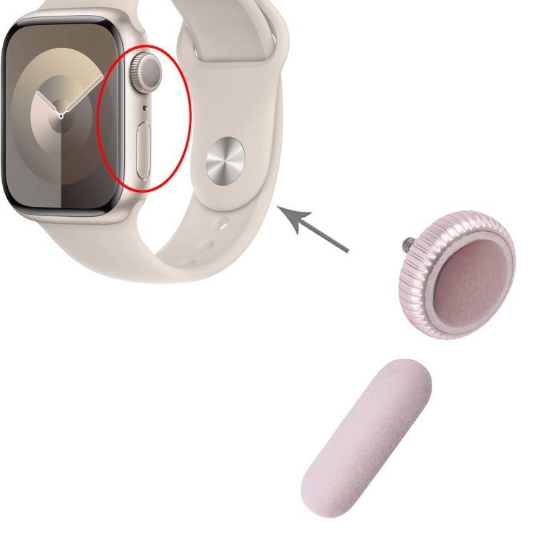 For Apple Watch Series 9 41mm / 45mm GPS Version Watch Crown Nut / Power Button Set (Pink) - Other Parts by buy2fix | Online Shopping UK | buy2fix