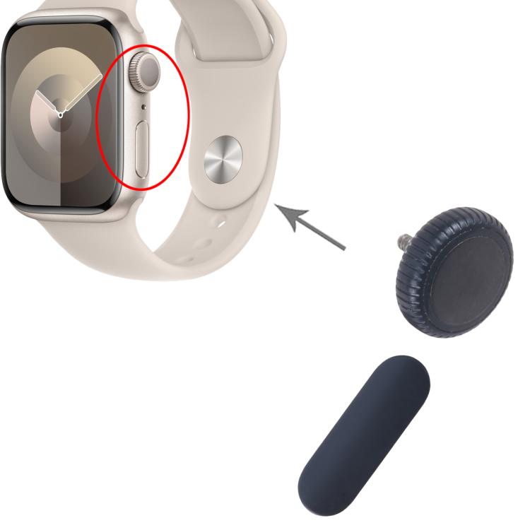 For Apple Watch Series 9 41mm / 45mm GPS Version Watch Crown Nut / Power Button Set (Midnight) - Other Parts by buy2fix | Online Shopping UK | buy2fix