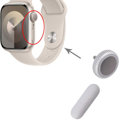 For Apple Watch Series 9 41mm / 45mm GPS Version Watch Crown Nut / Power Button Set (Silver) - Other Parts by buy2fix | Online Shopping UK | buy2fix