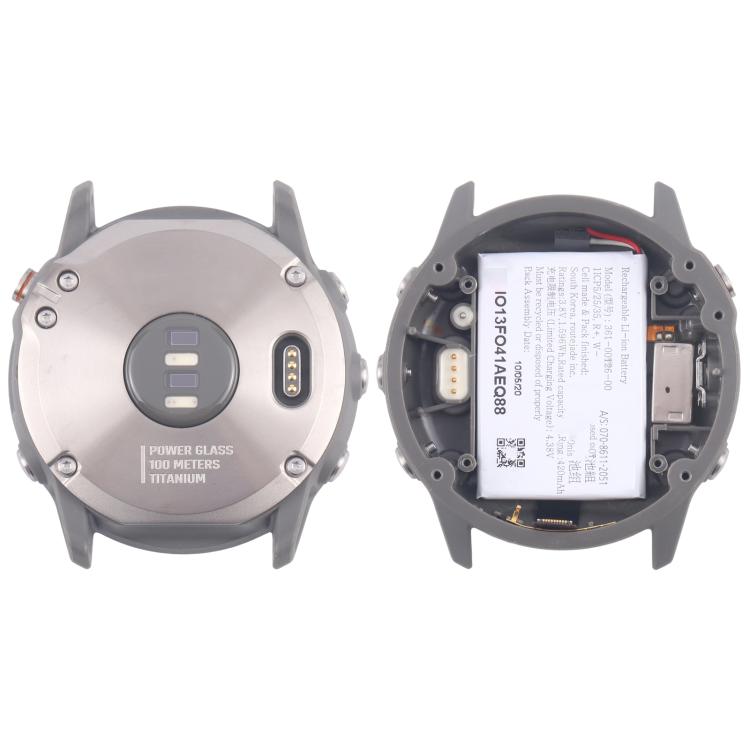 For Garmin Fenix 6x Original Disassembled Back Cover with Battery(Silver) - For Garmin by buy2fix | Online Shopping UK | buy2fix