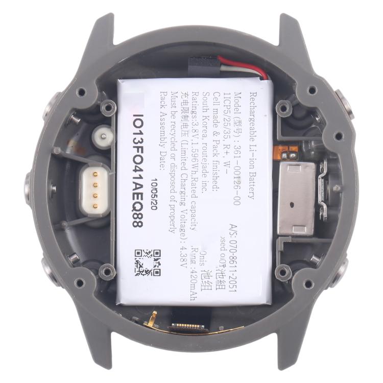 For Garmin Fenix 6x Original Disassembled Back Cover with Battery(Silver) - For Garmin by buy2fix | Online Shopping UK | buy2fix