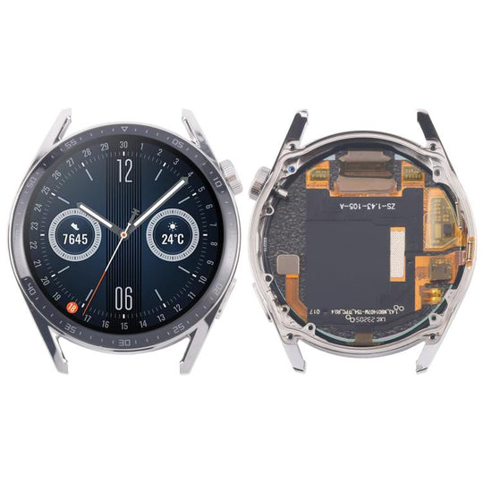 For Huawei Watch GT 3 46mm JPT-B19 Dual Cable LCD Screen Digitizer Full Assembly with Frame (Silver)