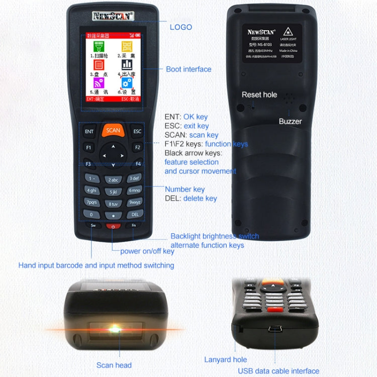 NEWSCAN NS8103H One-dimensional Red Light High Speed Wireless Barcode Scanner Collector - Barcode Scanner by NEWSCAN | Online Shopping UK | buy2fix
