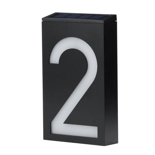 0.36W Solar Powered Wall Mount 6 LEDs Lighting Doorplate Lamp House Number Porch Lights with Solar Pannel(2)