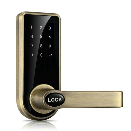 Password + Key + Sensor Card Zinc Alloy Red Bronze Electronic Door Lock Touch Screen Electronic Code Lock - Door Lock by buy2fix | Online Shopping UK | buy2fix