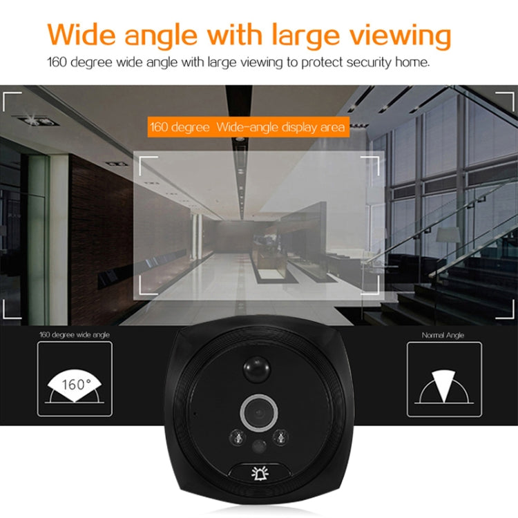 N7 4.5 inch Screen 1080P HD Night Vision Motion Detection Smart Cat Eye Video Doorbell (Black) by buy2fix