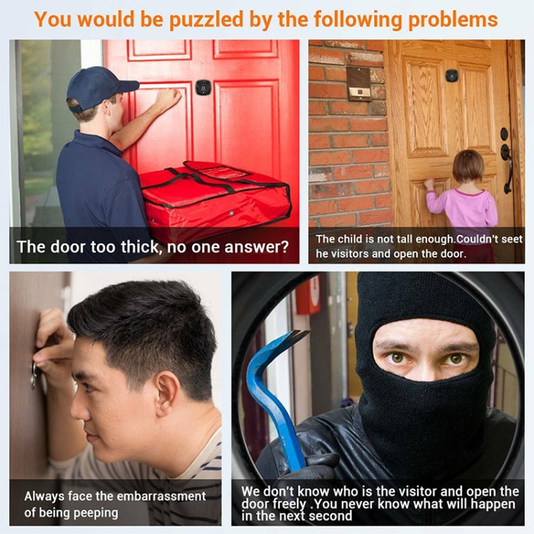 N7 4.5 inch Screen 1080P HD Night Vision Motion Detection Smart Cat Eye Video Doorbell (Black) by buy2fix