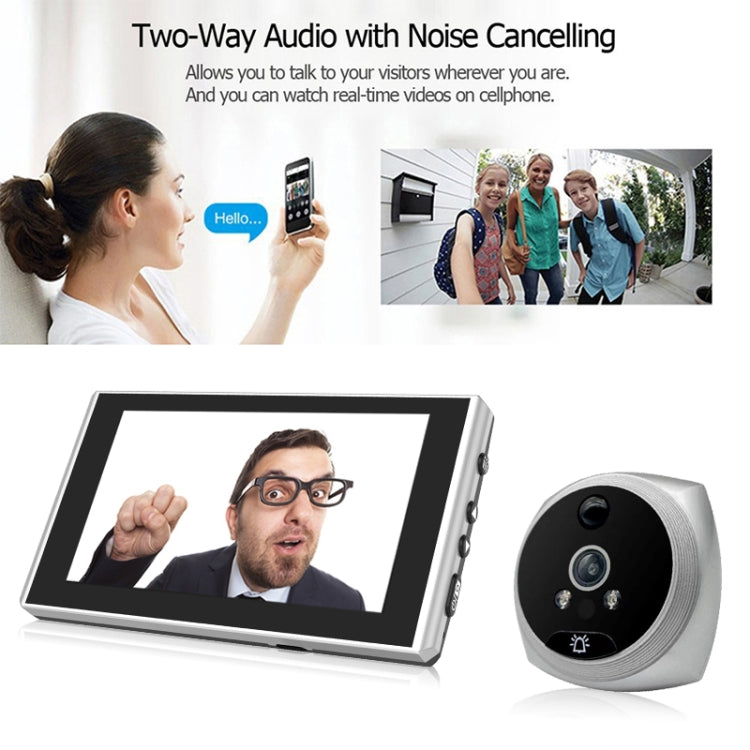 N7 4.5 inch Screen 1080P HD Night Vision Motion Detection Smart Cat Eye Video Doorbell (White) by buy2fix