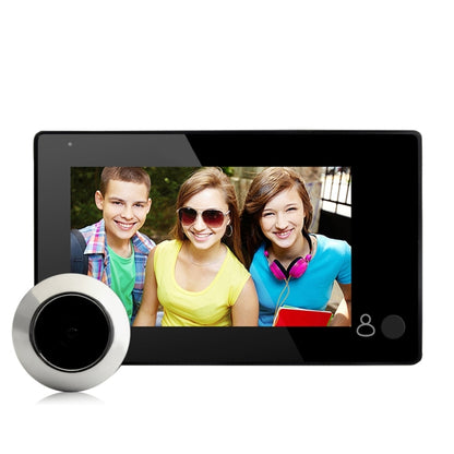 YB-43CH 4.3 inch Screen 1.0MP Security Camera Door Peephole with One-key to Watch Function(Black) - Video DoorBell by buy2fix | Online Shopping UK | buy2fix