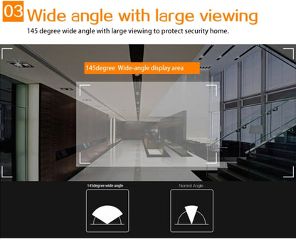 YB-43CH 4.3 inch Screen 1.0MP Security Camera Door Peephole with One-key to Watch Function(Black) - Video DoorBell by buy2fix | Online Shopping UK | buy2fix