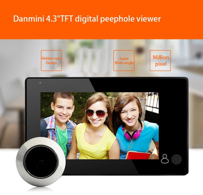 YB-43CH 4.3 inch Screen 1.0MP Security Camera Door Peephole with One-key to Watch Function(Black) - Video DoorBell by buy2fix | Online Shopping UK | buy2fix