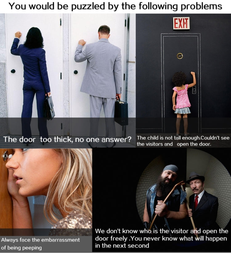 YB-43CH 4.3 inch Screen 1.0MP Security Camera Door Peephole with One-key to Watch Function(Black) - Video DoorBell by buy2fix | Online Shopping UK | buy2fix